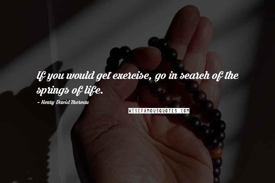 Henry David Thoreau Quotes: If you would get exercise, go in search of the springs of life.
