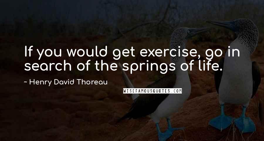Henry David Thoreau Quotes: If you would get exercise, go in search of the springs of life.