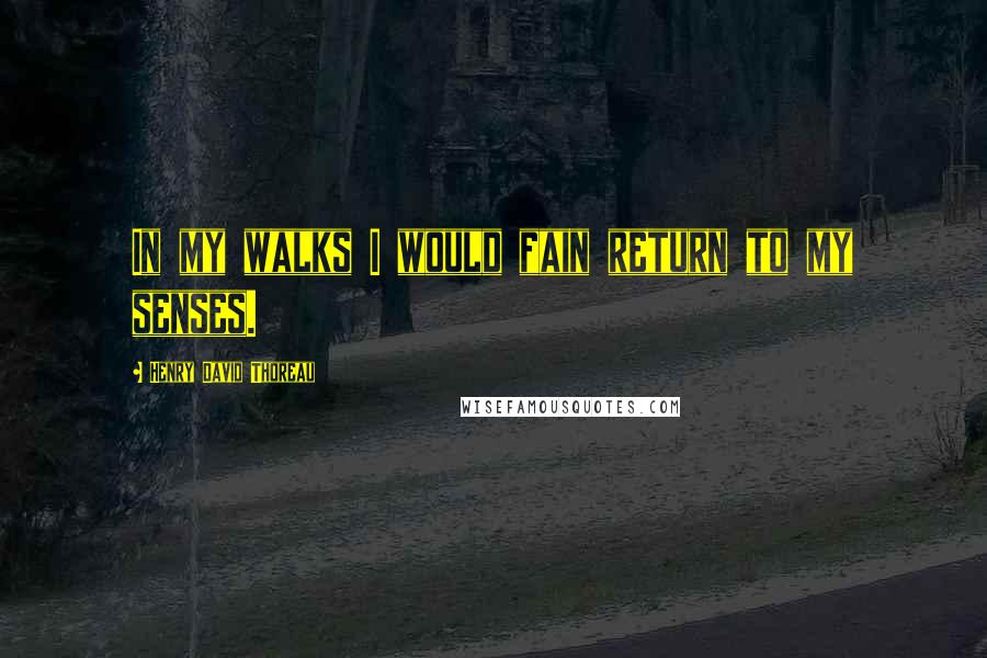 Henry David Thoreau Quotes: In my walks I would fain return to my senses.