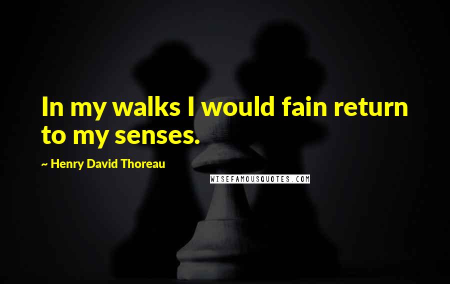 Henry David Thoreau Quotes: In my walks I would fain return to my senses.