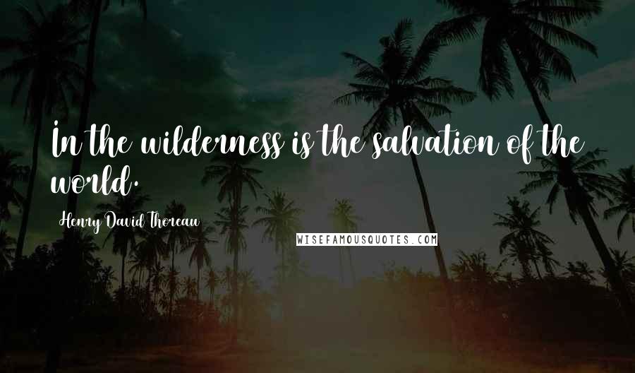 Henry David Thoreau Quotes: In the wilderness is the salvation of the world.