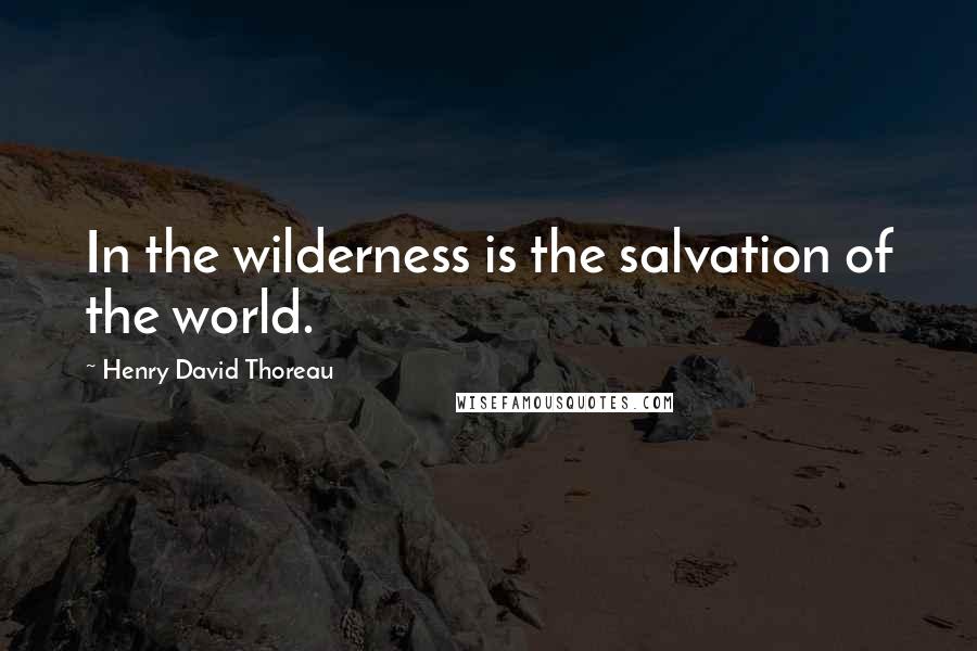 Henry David Thoreau Quotes: In the wilderness is the salvation of the world.