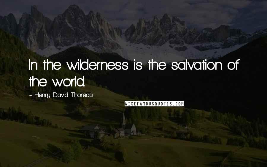 Henry David Thoreau Quotes: In the wilderness is the salvation of the world.