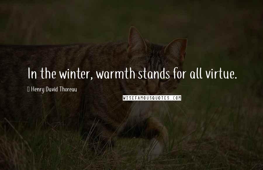 Henry David Thoreau Quotes: In the winter, warmth stands for all virtue.