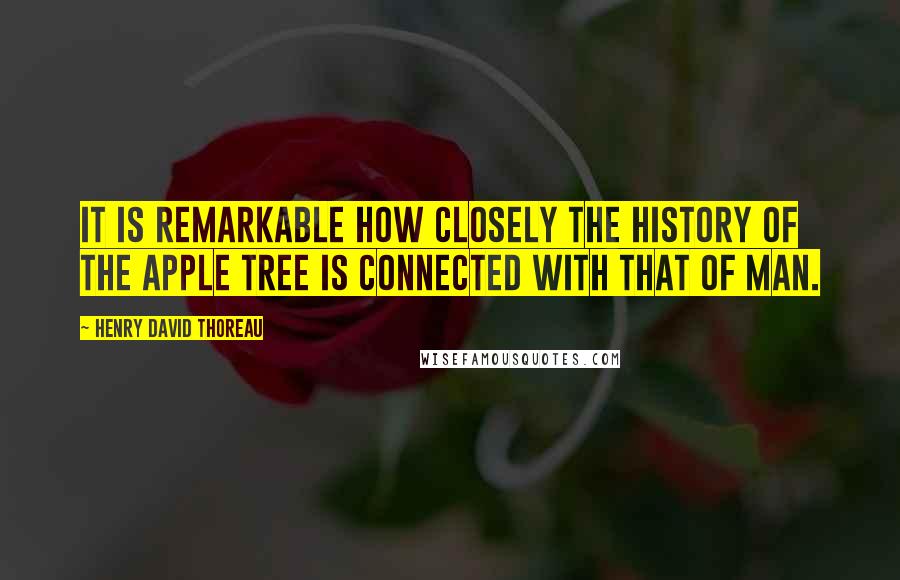 Henry David Thoreau Quotes: It is remarkable how closely the history of the apple tree is connected with that of man.