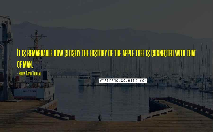 Henry David Thoreau Quotes: It is remarkable how closely the history of the apple tree is connected with that of man.
