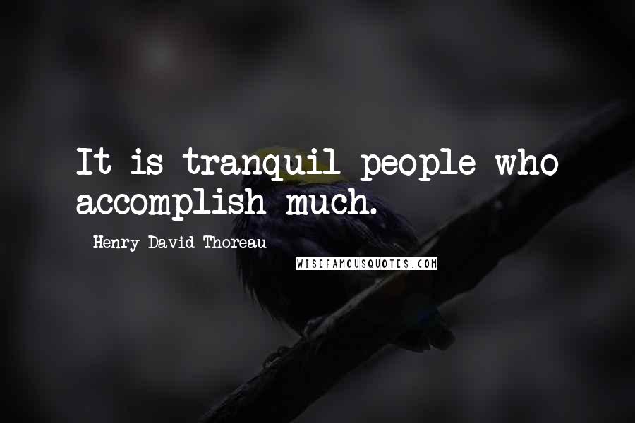 Henry David Thoreau Quotes: It is tranquil people who accomplish much.