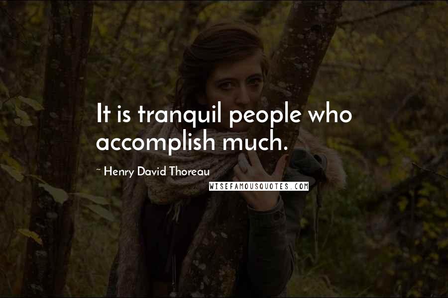 Henry David Thoreau Quotes: It is tranquil people who accomplish much.