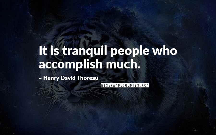 Henry David Thoreau Quotes: It is tranquil people who accomplish much.