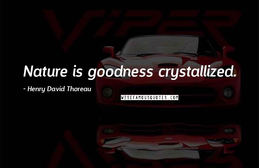 Henry David Thoreau Quotes: Nature is goodness crystallized.