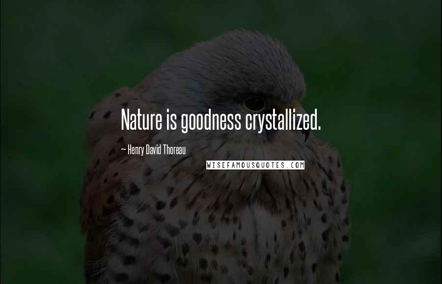 Henry David Thoreau Quotes: Nature is goodness crystallized.