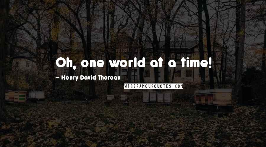Henry David Thoreau Quotes: Oh, one world at a time!