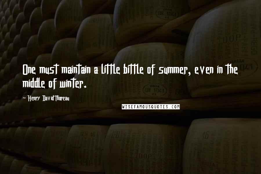 Henry David Thoreau Quotes: One must maintain a little bittle of summer, even in the middle of winter.