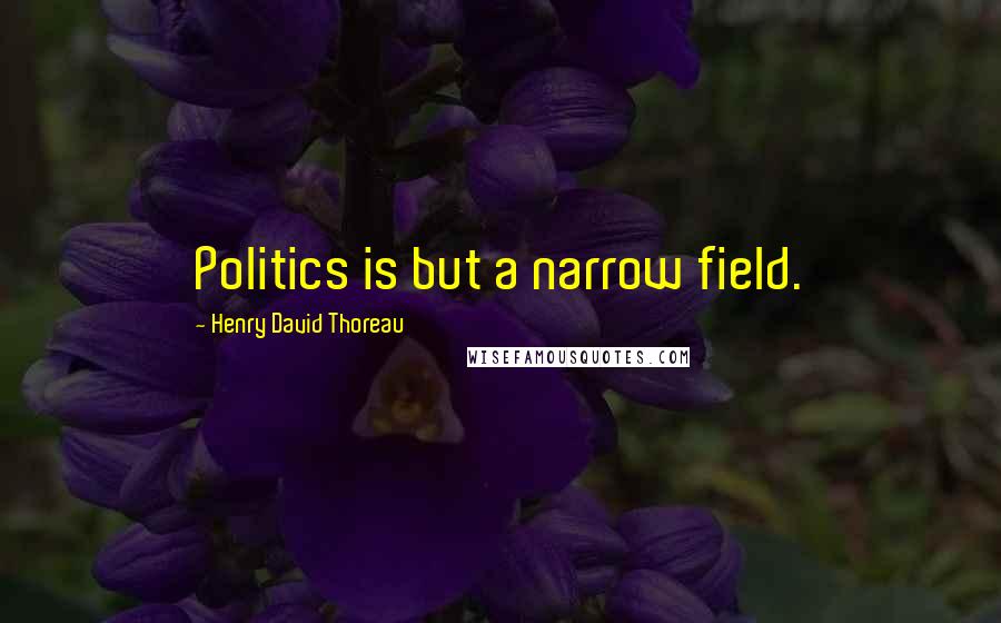Henry David Thoreau Quotes: Politics is but a narrow field.
