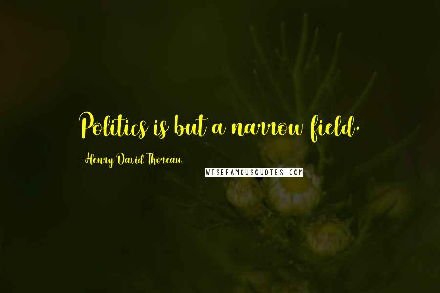 Henry David Thoreau Quotes: Politics is but a narrow field.