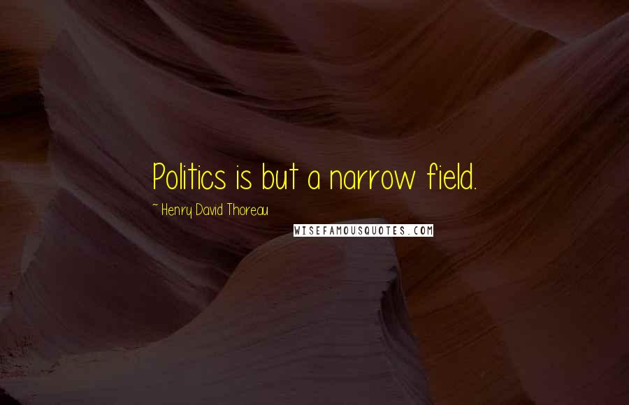 Henry David Thoreau Quotes: Politics is but a narrow field.