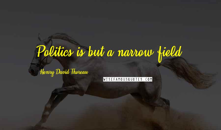 Henry David Thoreau Quotes: Politics is but a narrow field.