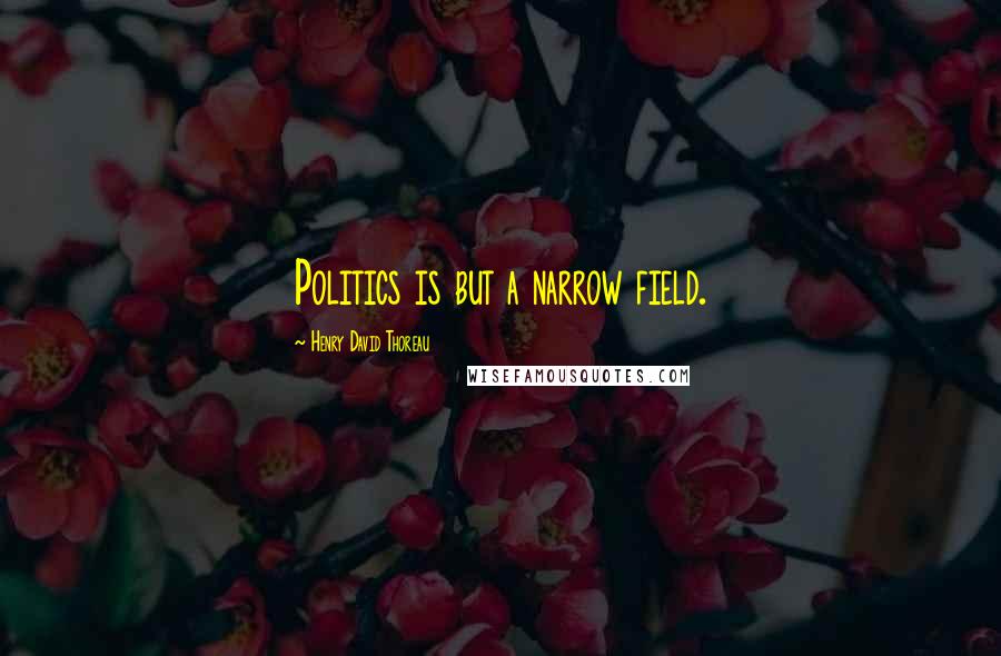 Henry David Thoreau Quotes: Politics is but a narrow field.