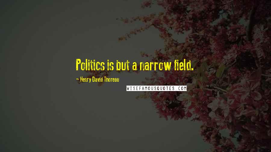 Henry David Thoreau Quotes: Politics is but a narrow field.