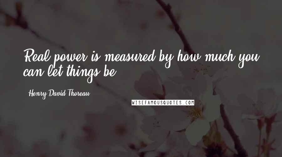Henry David Thoreau Quotes: Real power is measured by how much you can let things be.