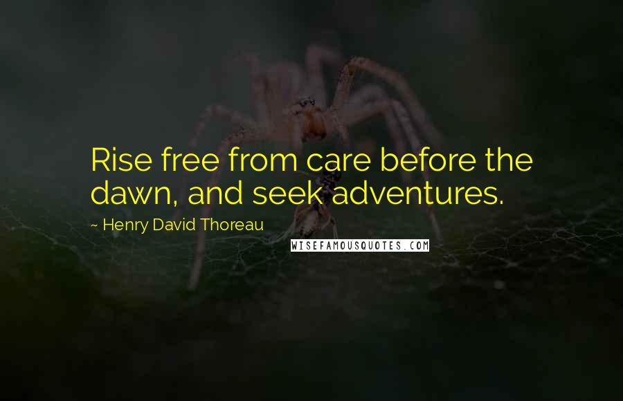 Henry David Thoreau Quotes: Rise free from care before the dawn, and seek adventures.