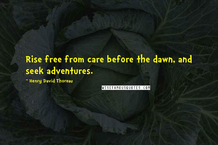 Henry David Thoreau Quotes: Rise free from care before the dawn, and seek adventures.