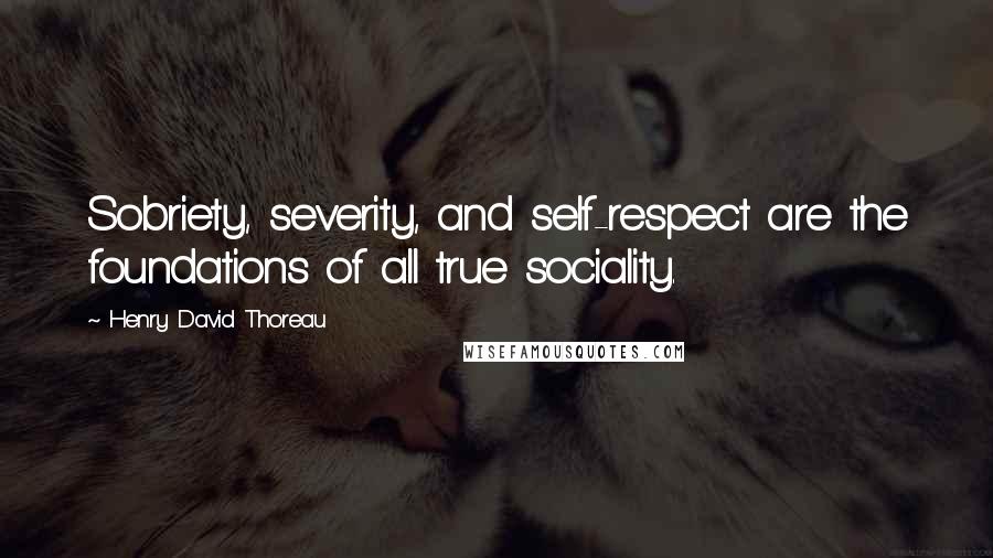 Henry David Thoreau Quotes: Sobriety, severity, and self-respect are the foundations of all true sociality.