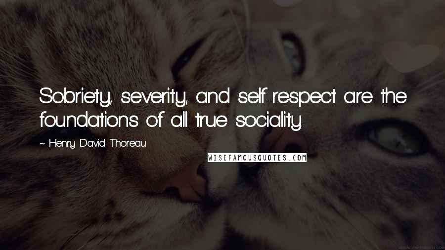 Henry David Thoreau Quotes: Sobriety, severity, and self-respect are the foundations of all true sociality.