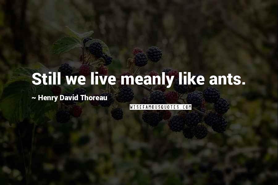 Henry David Thoreau Quotes: Still we live meanly like ants.