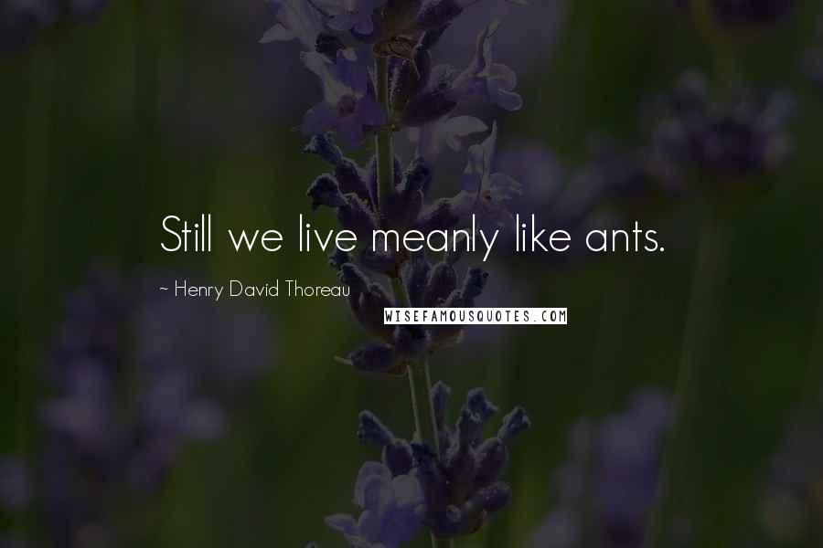Henry David Thoreau Quotes: Still we live meanly like ants.