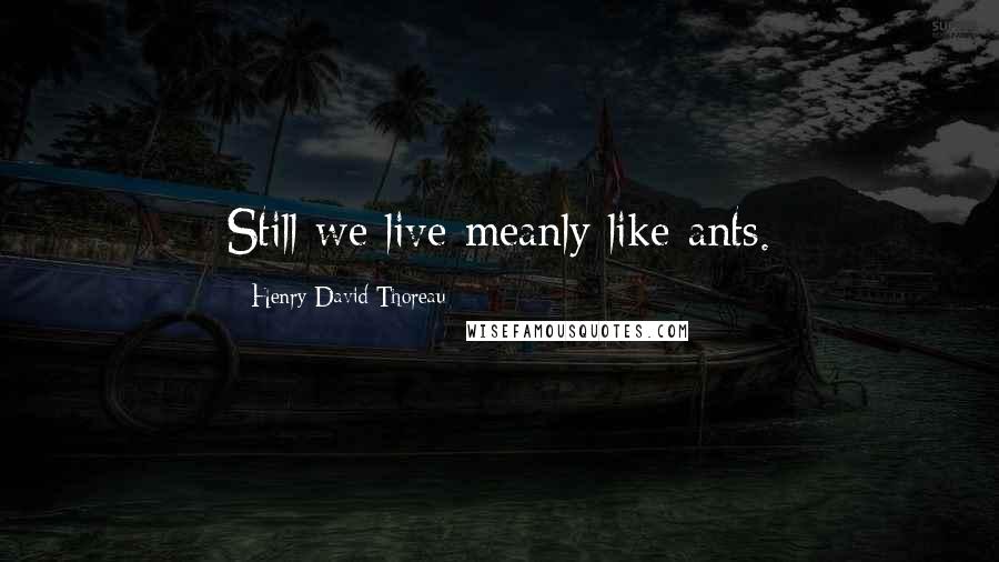 Henry David Thoreau Quotes: Still we live meanly like ants.