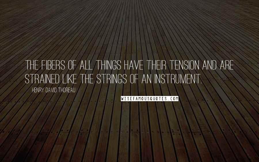 Henry David Thoreau Quotes: The fibers of all things have their tension and are strained like the strings of an instrument.