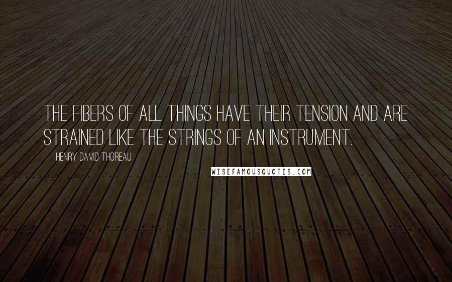 Henry David Thoreau Quotes: The fibers of all things have their tension and are strained like the strings of an instrument.