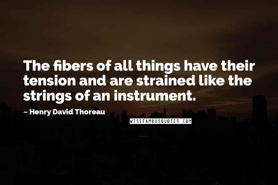 Henry David Thoreau Quotes: The fibers of all things have their tension and are strained like the strings of an instrument.