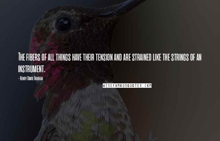 Henry David Thoreau Quotes: The fibers of all things have their tension and are strained like the strings of an instrument.