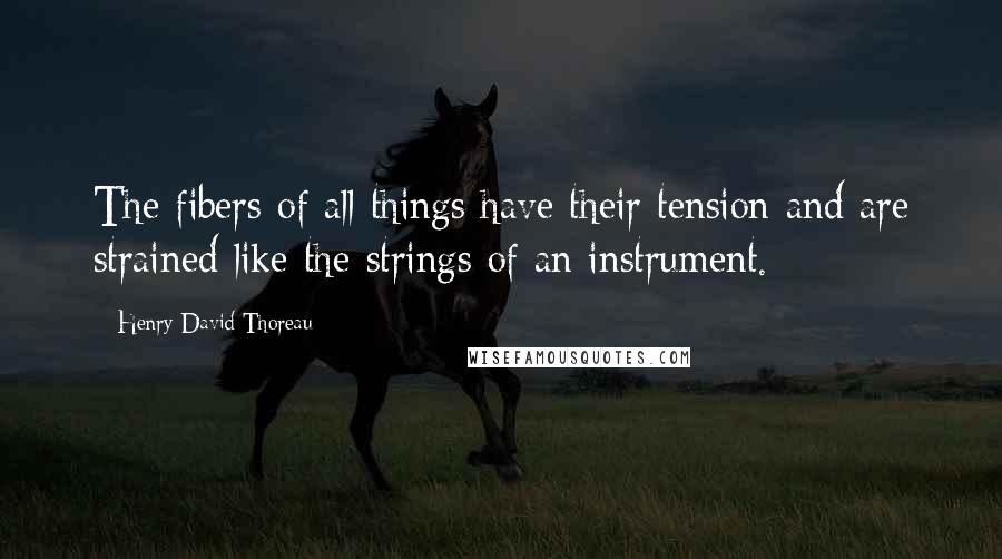 Henry David Thoreau Quotes: The fibers of all things have their tension and are strained like the strings of an instrument.
