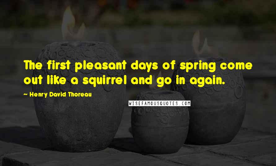 Henry David Thoreau Quotes: The first pleasant days of spring come out like a squirrel and go in again.