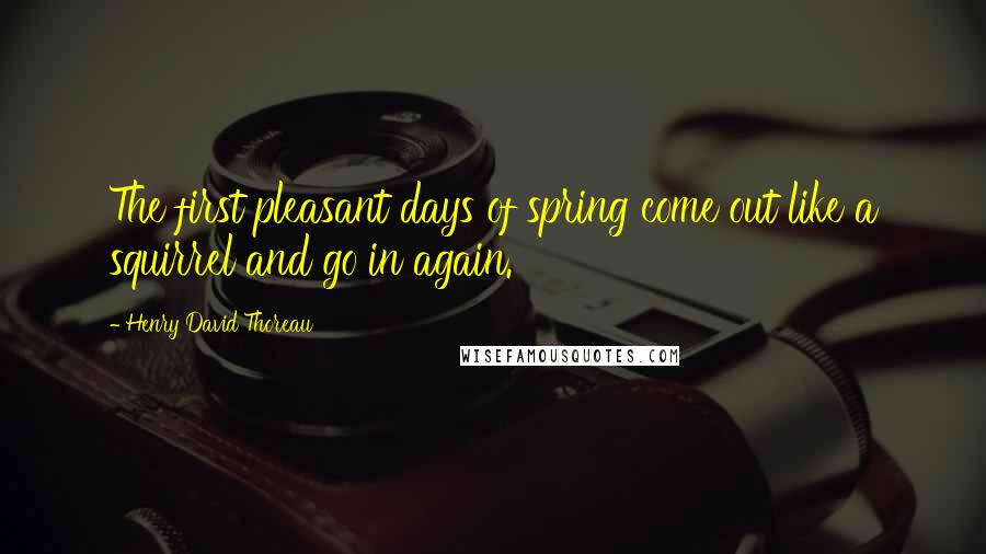 Henry David Thoreau Quotes: The first pleasant days of spring come out like a squirrel and go in again.