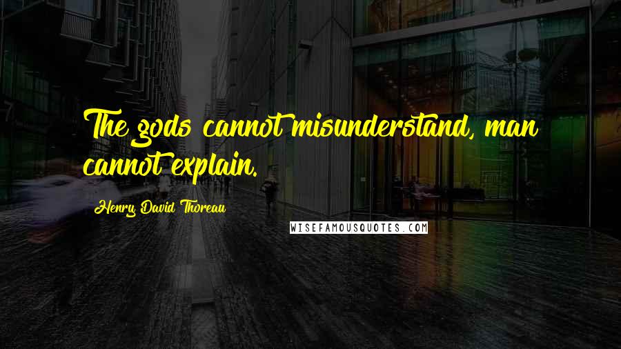 Henry David Thoreau Quotes: The gods cannot misunderstand, man cannot explain.