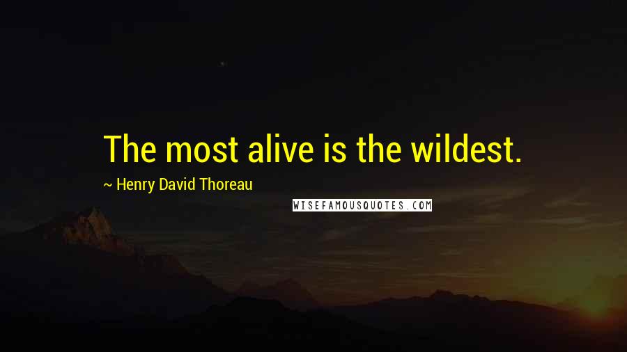 Henry David Thoreau Quotes: The most alive is the wildest.
