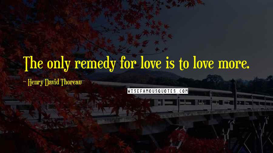 Henry David Thoreau Quotes: The only remedy for love is to love more.