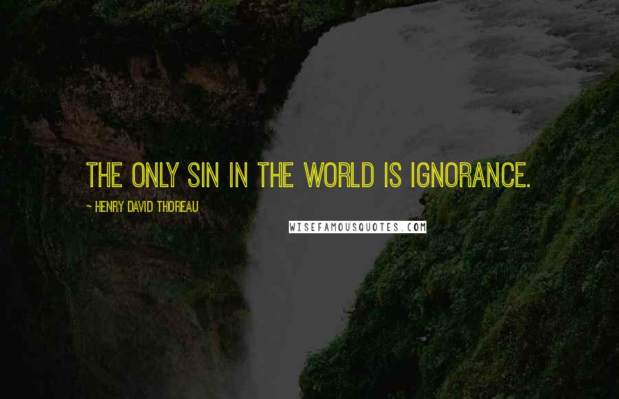 Henry David Thoreau Quotes: The only sin in the world is ignorance.