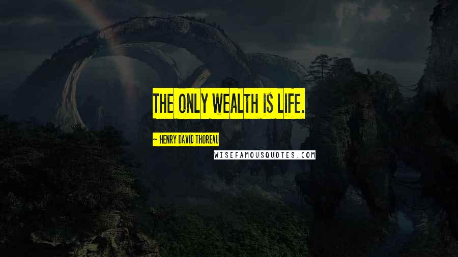 Henry David Thoreau Quotes: The only wealth is life.