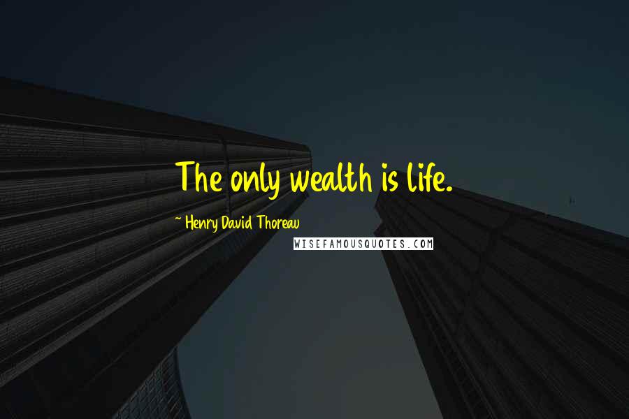 Henry David Thoreau Quotes: The only wealth is life.