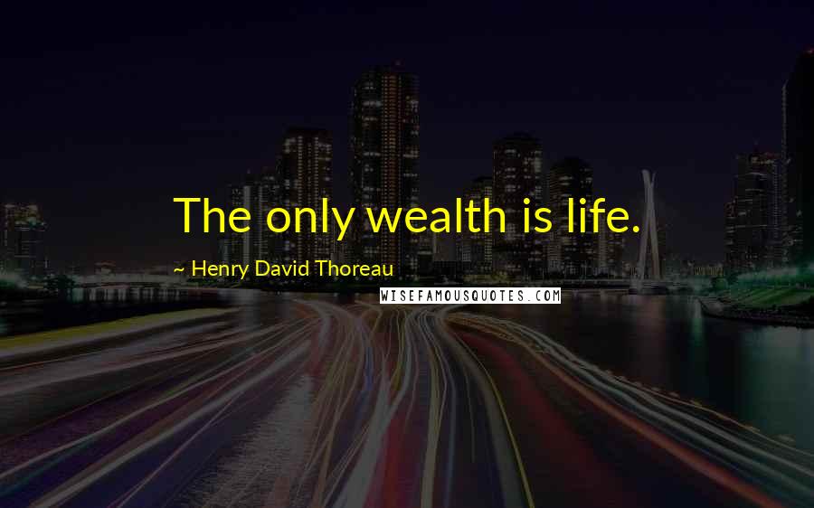 Henry David Thoreau Quotes: The only wealth is life.