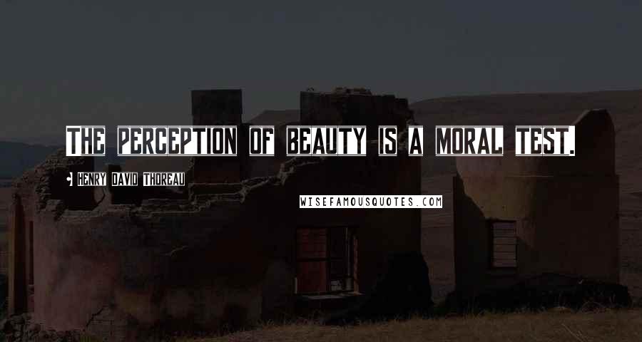 Henry David Thoreau Quotes: The perception of beauty is a moral test.