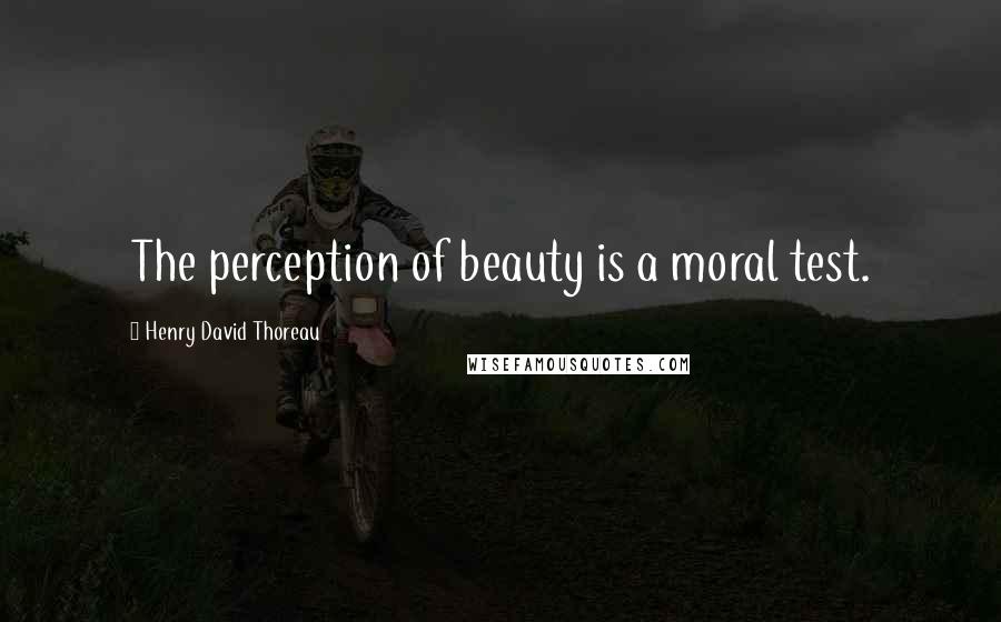 Henry David Thoreau Quotes: The perception of beauty is a moral test.