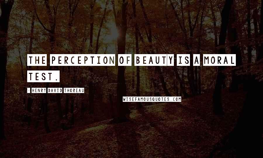 Henry David Thoreau Quotes: The perception of beauty is a moral test.