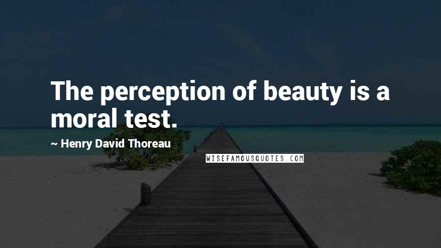 Henry David Thoreau Quotes: The perception of beauty is a moral test.