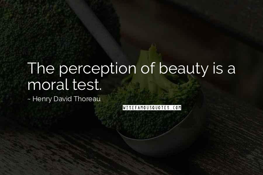 Henry David Thoreau Quotes: The perception of beauty is a moral test.